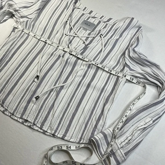 Rails Grace Patriot Stripe Lace Front Top Medium - Picture 6 of 13